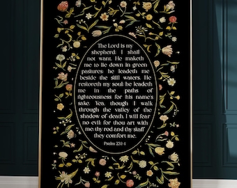 Psalm 23 The Lord is My Shepherd Art Print —  Christian Scripture Wall Art (Digital Download)