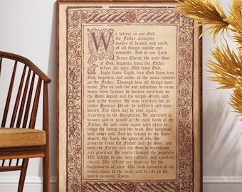 The Nicene Creed Art Print — Medieval Vintage Wall Décor, Christian Creed Poster (Physical)