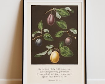 Galatians 5:22-23 Fruit of the Spirit Art Print — Christian Scripture Wall Art (Digital Download)