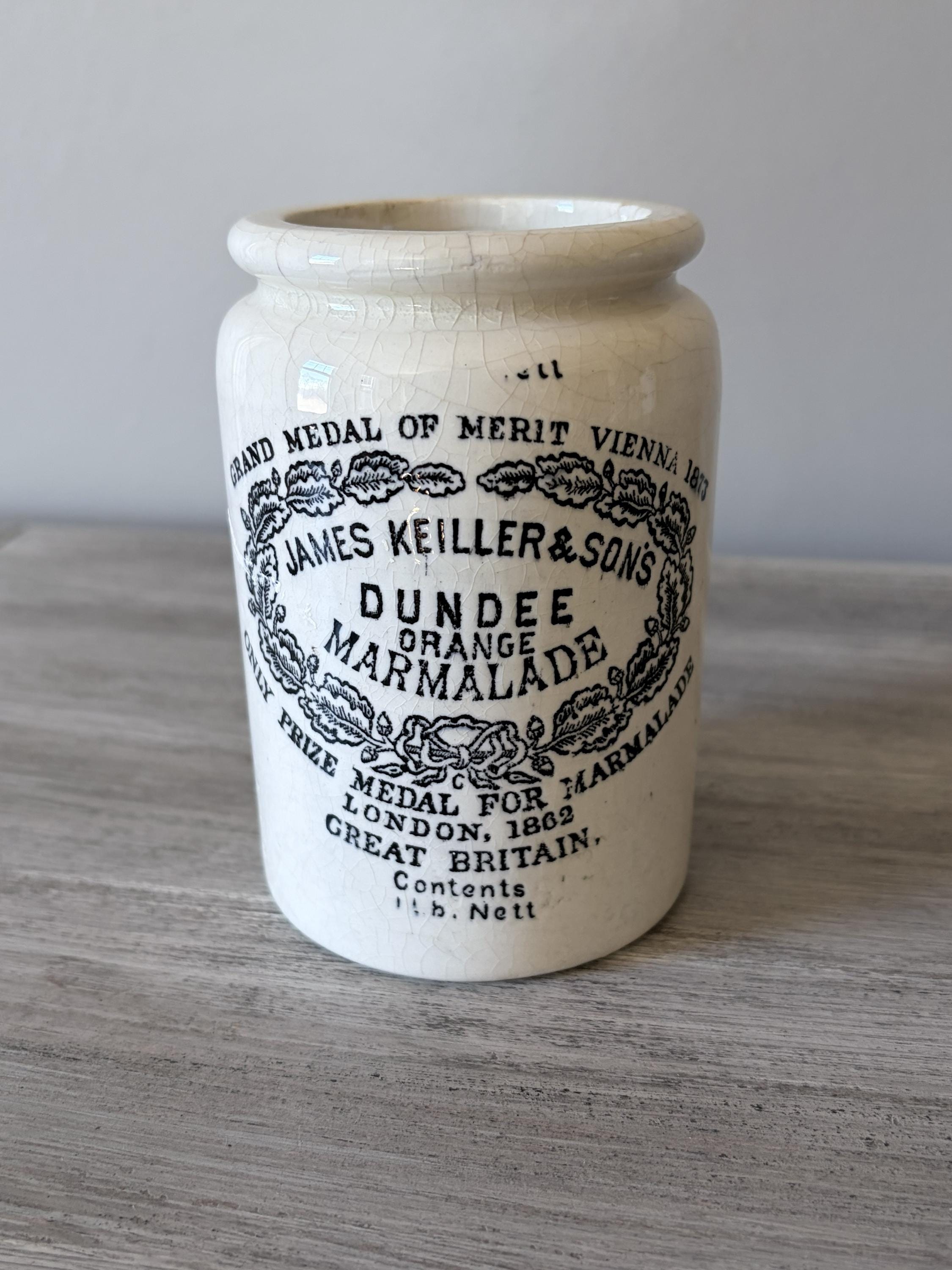 James Keiller & Sons ジャム陶器容器 4個セット Keiller Marmalade In Antique Ceramic & Porcelain Crocks for sale
