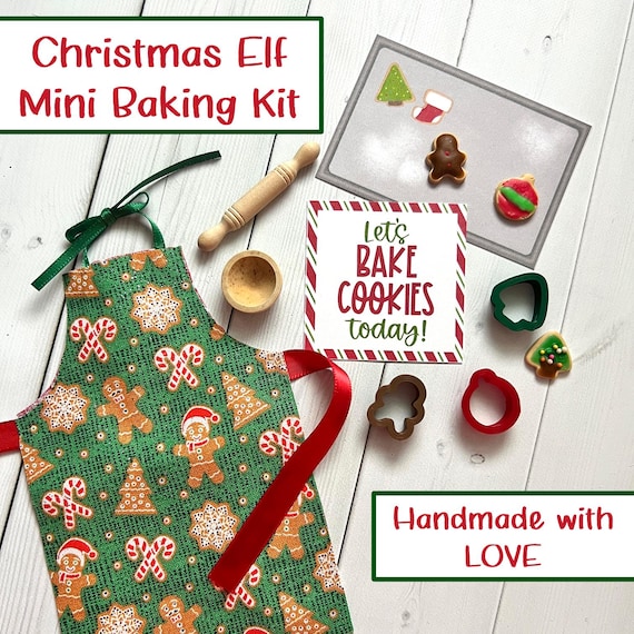 Christmas Elf Mini Baking Kit | Handmade Elf Activity Set | Elf Props | Elf Ideas | Barbie Dollhouse Miniatures