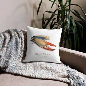 Blue Crab Claw Premium Pillow Case 18&quot; x 18&quot; and 22&quot; x 22&quot; PILLOW NOT INCLUDED