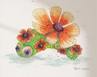 Floribunda Whimsical Botanical Art Print | Watercolor Fantasy Flower Illustration | Cottagecore Wall Decor