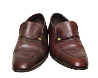 Mocassini eleganti vintage Florsheim Royal Imperial in pelle marrone da uomo, taglia 9.5 D, lusso