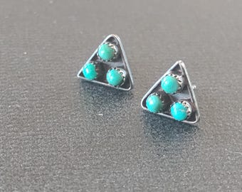 Zuni Native American Turquoise Earrings