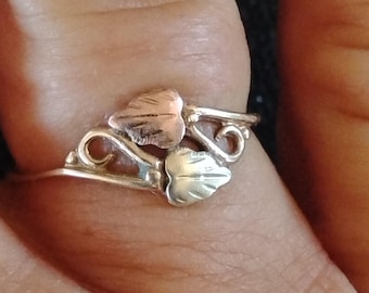 Vintage Black Hills Gold Leaf Ring 10kt