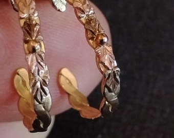 Black Hills Gold 10kt Hoop Earrings