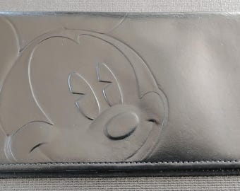 Vintage Mickey Mouse Leather  Checkbook Wallet