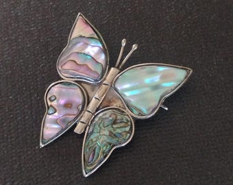 Abalone Shell Butterfly Pin Brooch
