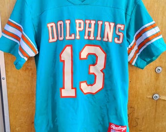 Vintage Rawlings Miami Dolphins Dan Marino 13 NFL Jersey T-Shirt Youth L/XL