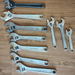 Adjustable Wrench Lot. Proto, Craftsman, Crescent. Made in USA