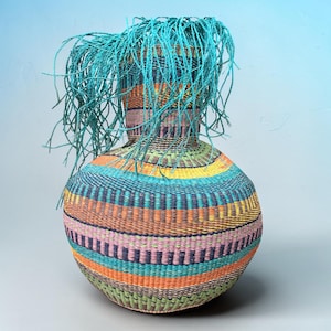 Extra Large Handwoven Basket – Artisan Made in Ghana, Natural Statement Decor Styling