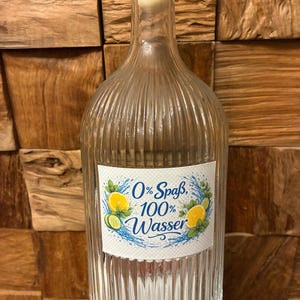 Glasflasche Karaffe 1liter Sticker