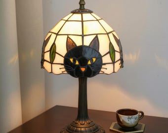 Black Cat Table Lamp | Cute Cat Bedside Night Light for Kids Bedroom | Kawaii Nursery Decor | LED Cat Desk Lamp | Gift for Cat Lovers UK