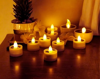Solar LED Tea Lights Flameless Candles | Waterproof Outdoor Solar | Rechargeable Battery Powered