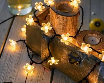 Solar Blossom Fairy Lights Romantic Sakura Garden String Lights  Outdoor Patio Decor