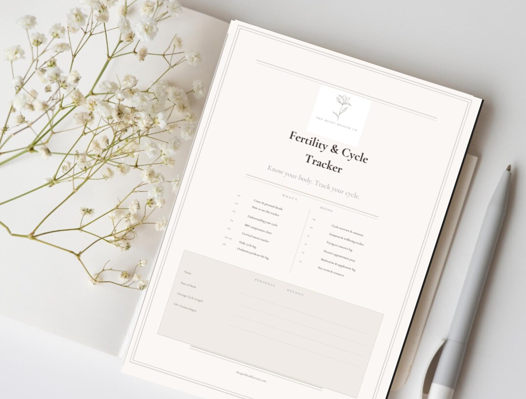Fertility Cycle Tracker Printable – BBT Ovulation Log, Trying to ...