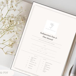 Journal de la douleur endométriose | Carte corporelle, fusée de détresse, suiveur de déclenchement (téléchargement PDF A4)