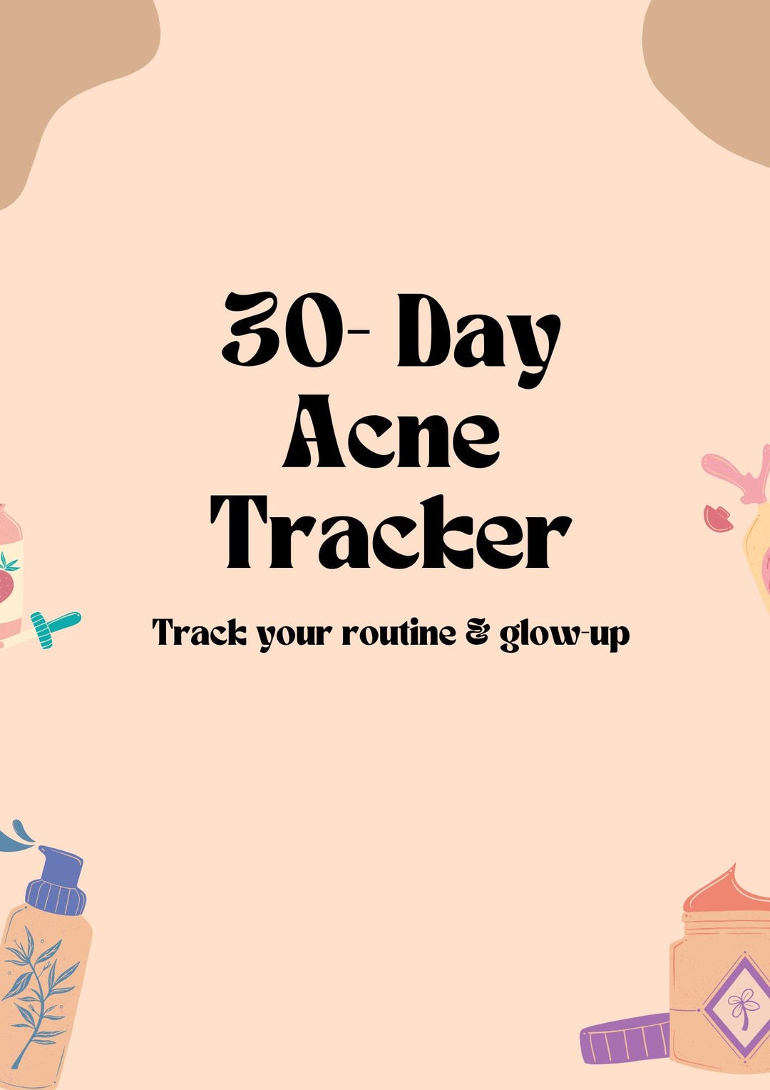 30 Day Acne Tracker Printable | Skincare Routine Planner (PDF) - Etsy UK