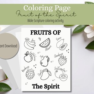 Watermelon Scripture Fruits of the Spirit Coloring Page | Bible Scripture Activity (digital ...