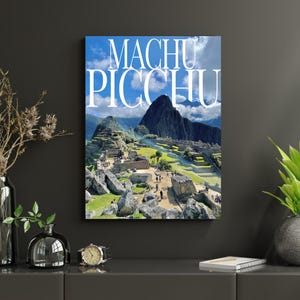 Machu Picchu Print, Minimalist Travel Poster, Peru Wall Art (Digital Download)