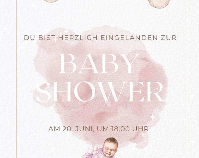 Digitale Vorlagen Baby Shower Einladungen