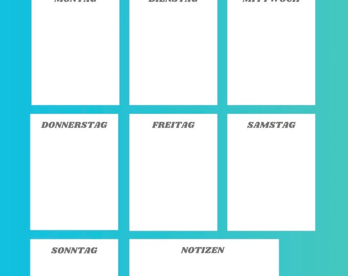 Digitale Vorlagen  Wochenplaner für Kinder