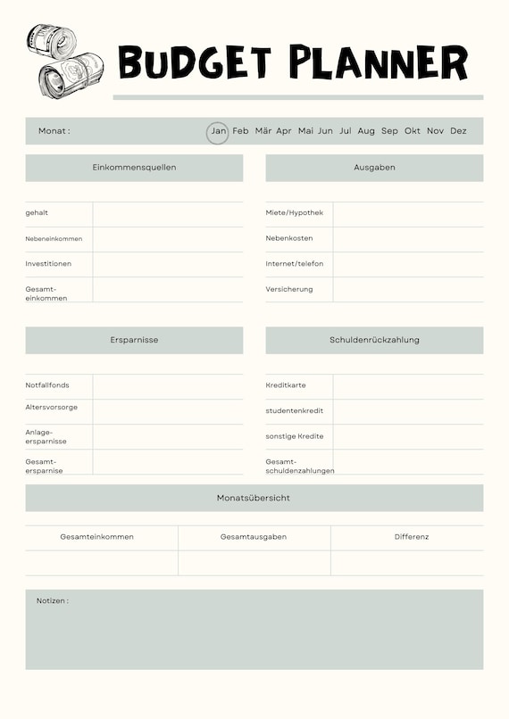 Digital Budget Planner Template