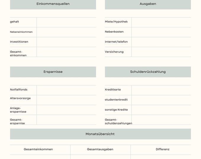 Digital Budget Planner Template