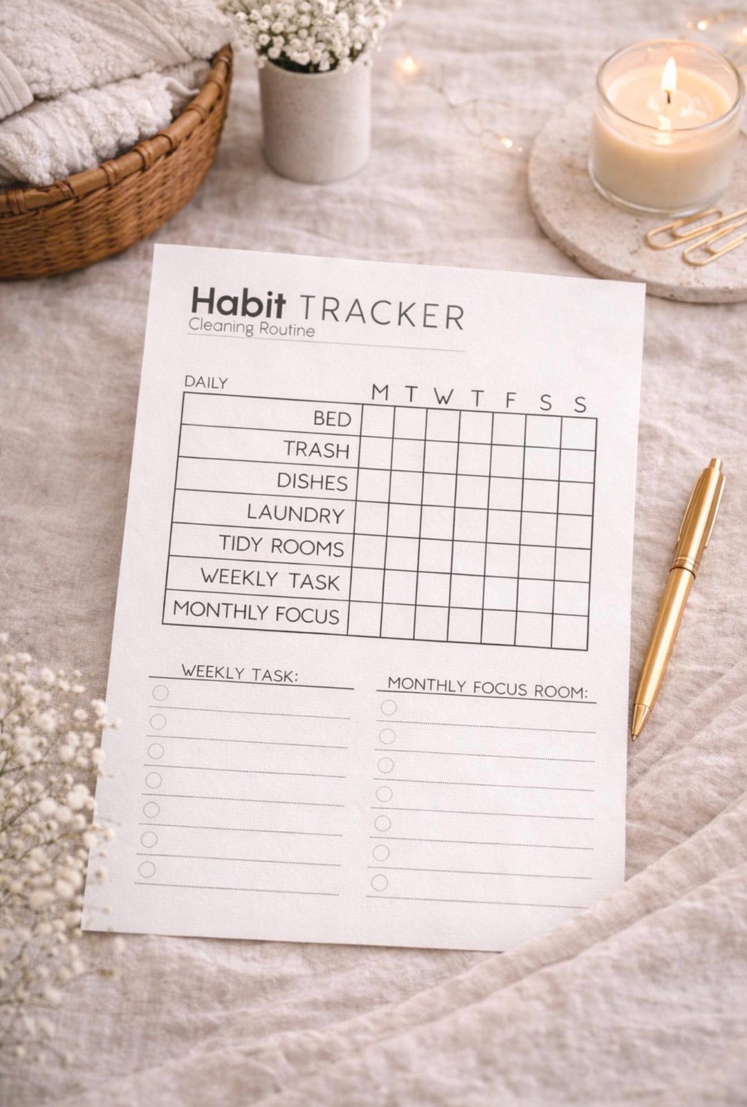 Daily, Weekly & Monthly Cleaning System – Printable Home Reset Routine ...