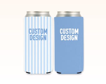 Custom Design Striped Can Cooler Personalized Bachelorette Party Favor Drink Cozy Bridesmaid Gift Slim Skinny Drink Sleeve Vacation Trip