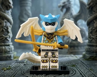 Zane Dragon Form | Ninjago Gold Ninja | Ice Master | Season 15 MOC | Building Block Toy | Dragon Warrior Figure | LEGO Compatible Figure