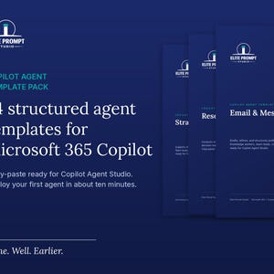 Microsoft 365 Copilot Agent Template Pack | 24 Structured Agent Templates | Corporate Productivity System