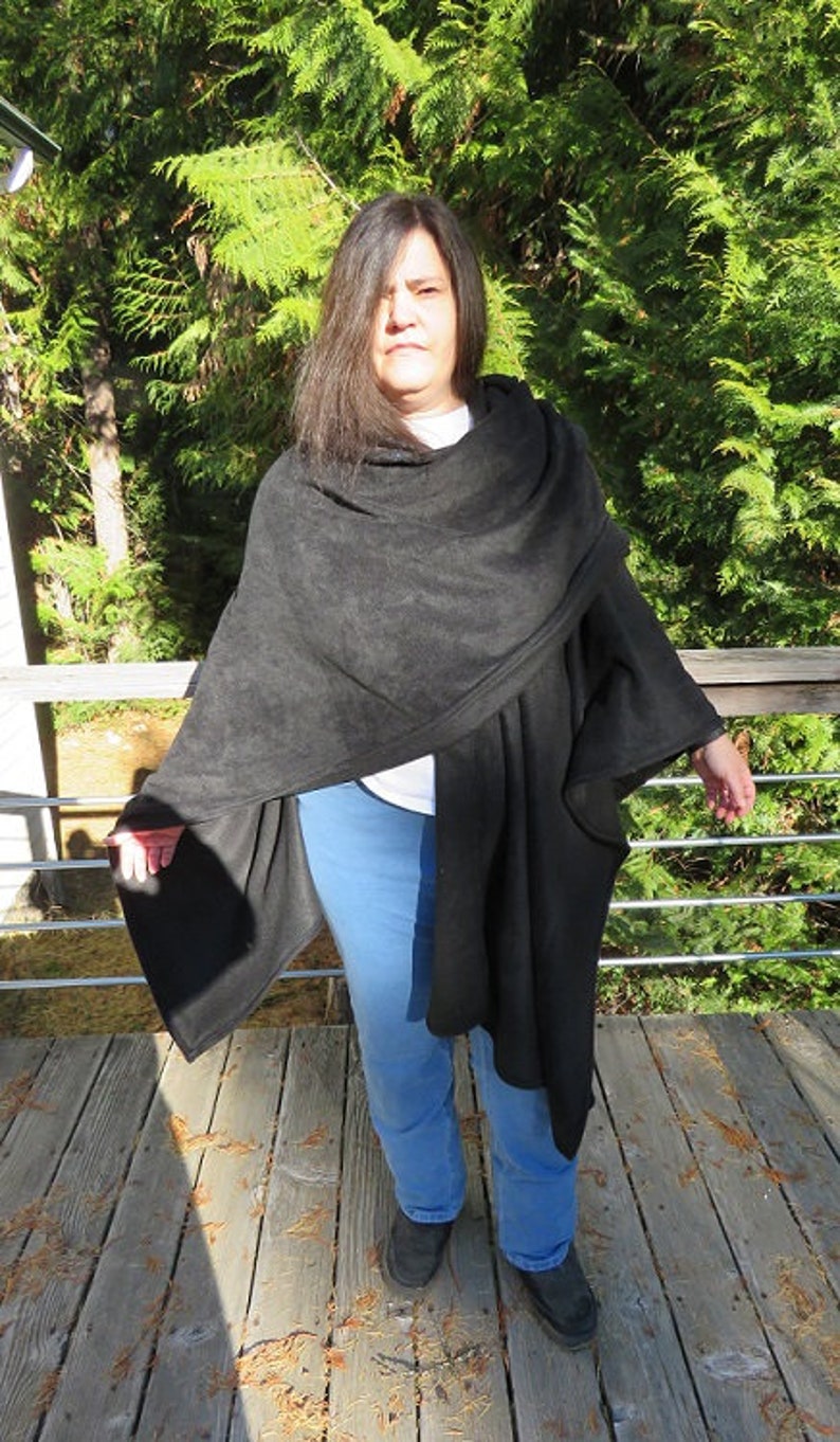 Hooded Cape, Fleece Cloak, Hooded Cloak, Womens Cloak, Plus Size Cape