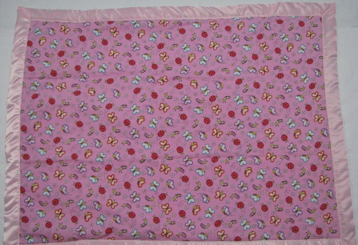 Satin Baby Blanket, Girls Baby Blanket, Minky Blanket, Security Blanket
