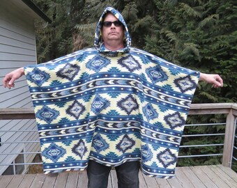 poncho, southwestern poncho, hooded poncho, mens poncho, man poncho, poncho men, fleece poncho, plus size poncho, poncho man, aztec poncho