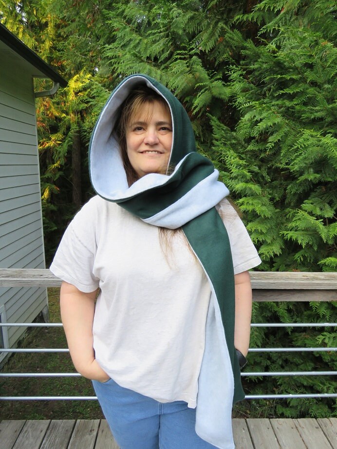 fleece hooded scarf