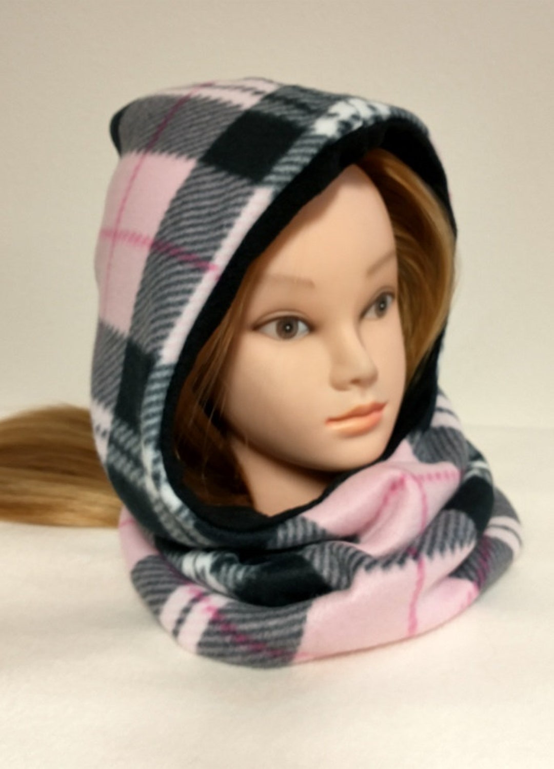 Reversable Hooded Cowl, Fleece Cowl Hood, Snood, Fleece Snood, Cowl