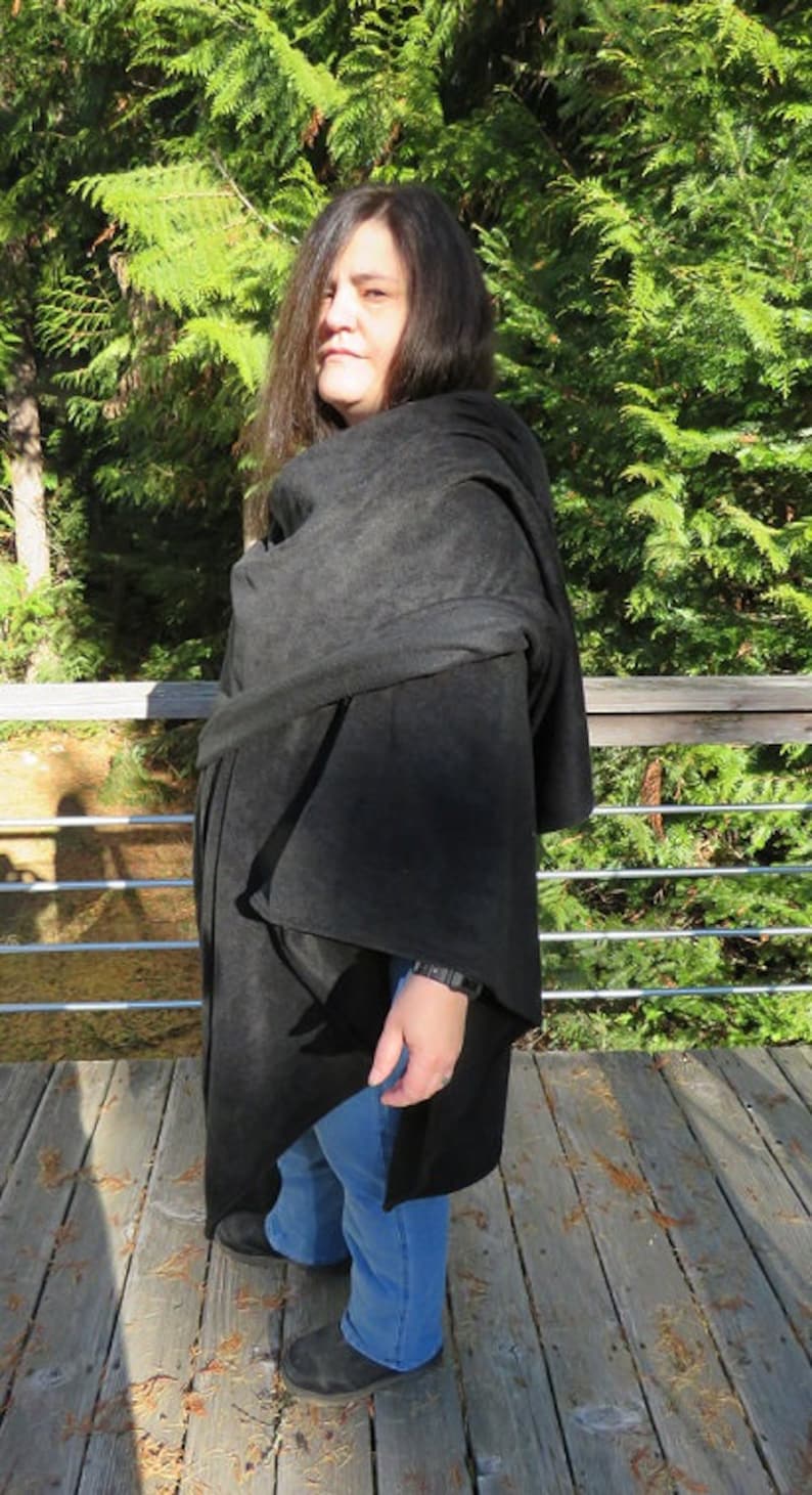 Hooded Wrap Fleece Shawl Mens Poncho Poncho Men Hooded Etsy Ireland