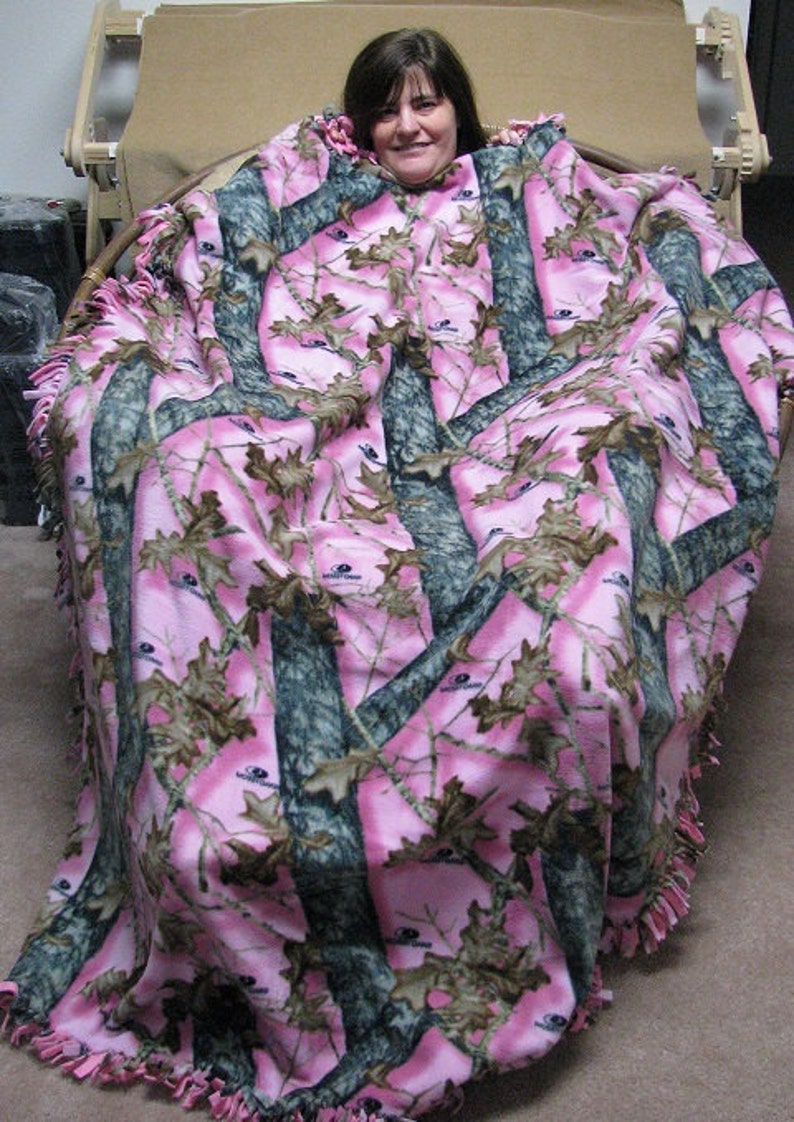 Pink Camo Fleece Blanket Throw Blanket Fleece Blanket Pink Etsy