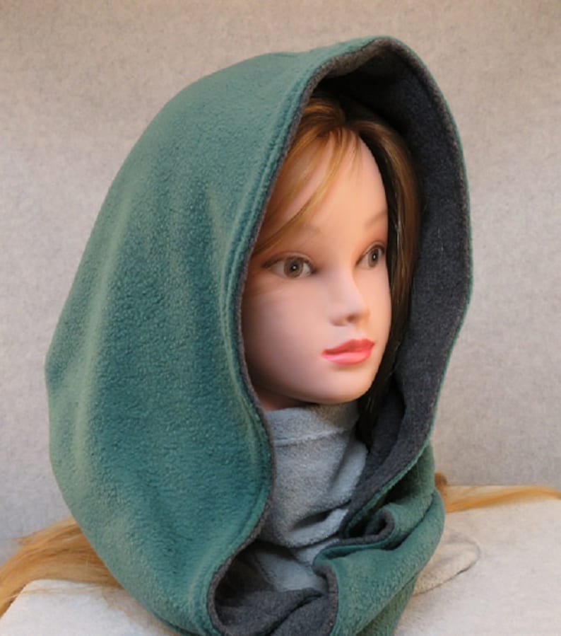 Fleece Hooded Scarf/ Fleece Scoodie/ Fleece Snood/ Hooded Scoodie