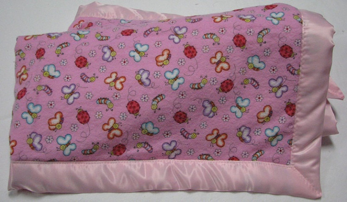 Satin Baby Blanket, Girls Baby Blanket, Minky Blanket, Security Blanket