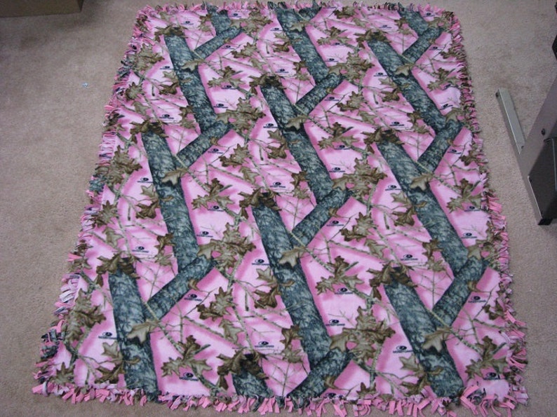 Pink Camo Fleece Blanket Throw Blanket Fleece Blanket Pink Etsy