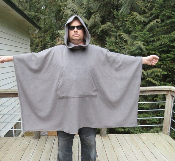 Mens poncho hoodie deals