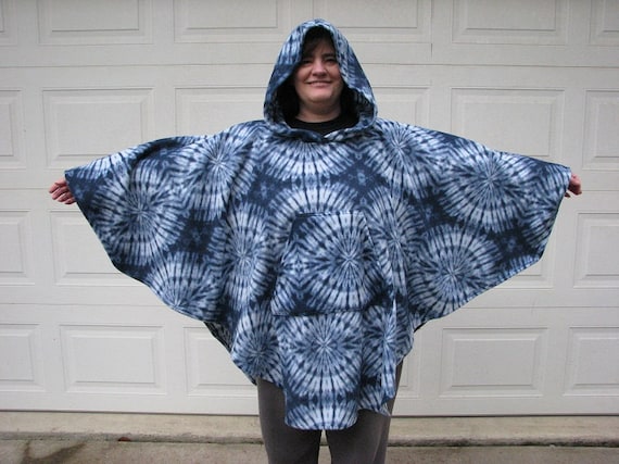 tie dye poncho hoodie