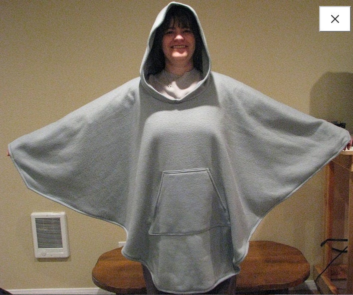 Poncho Mens Poncho Fleece Poncho Hooded 