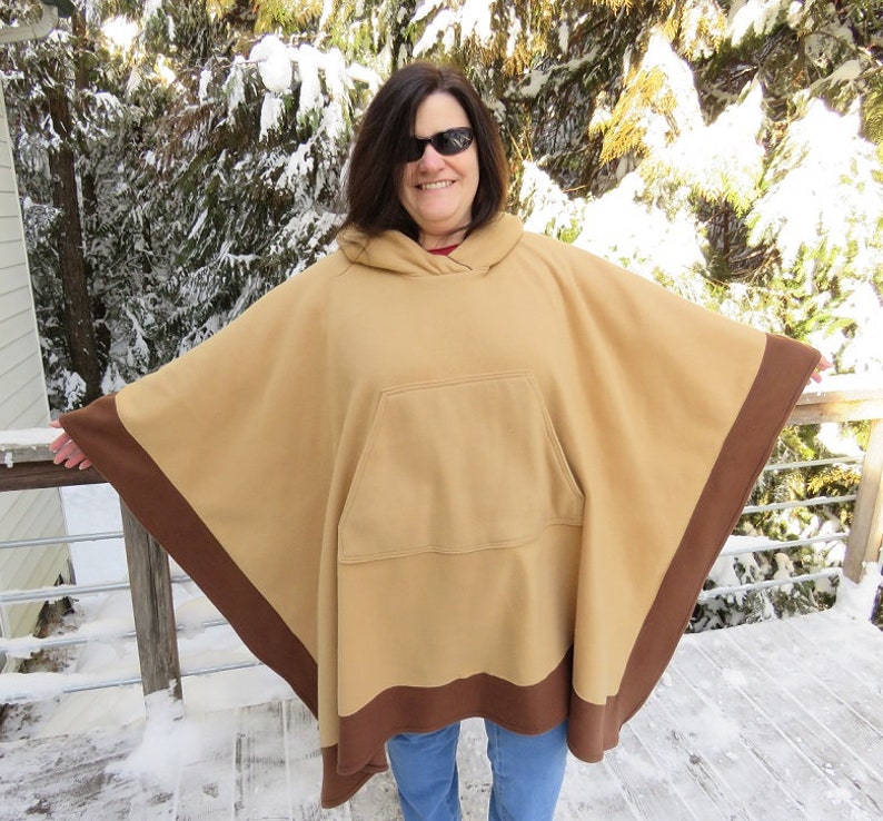 Womens Poncho Hooded Poncho Fleece Poncho Multi Color Etsy