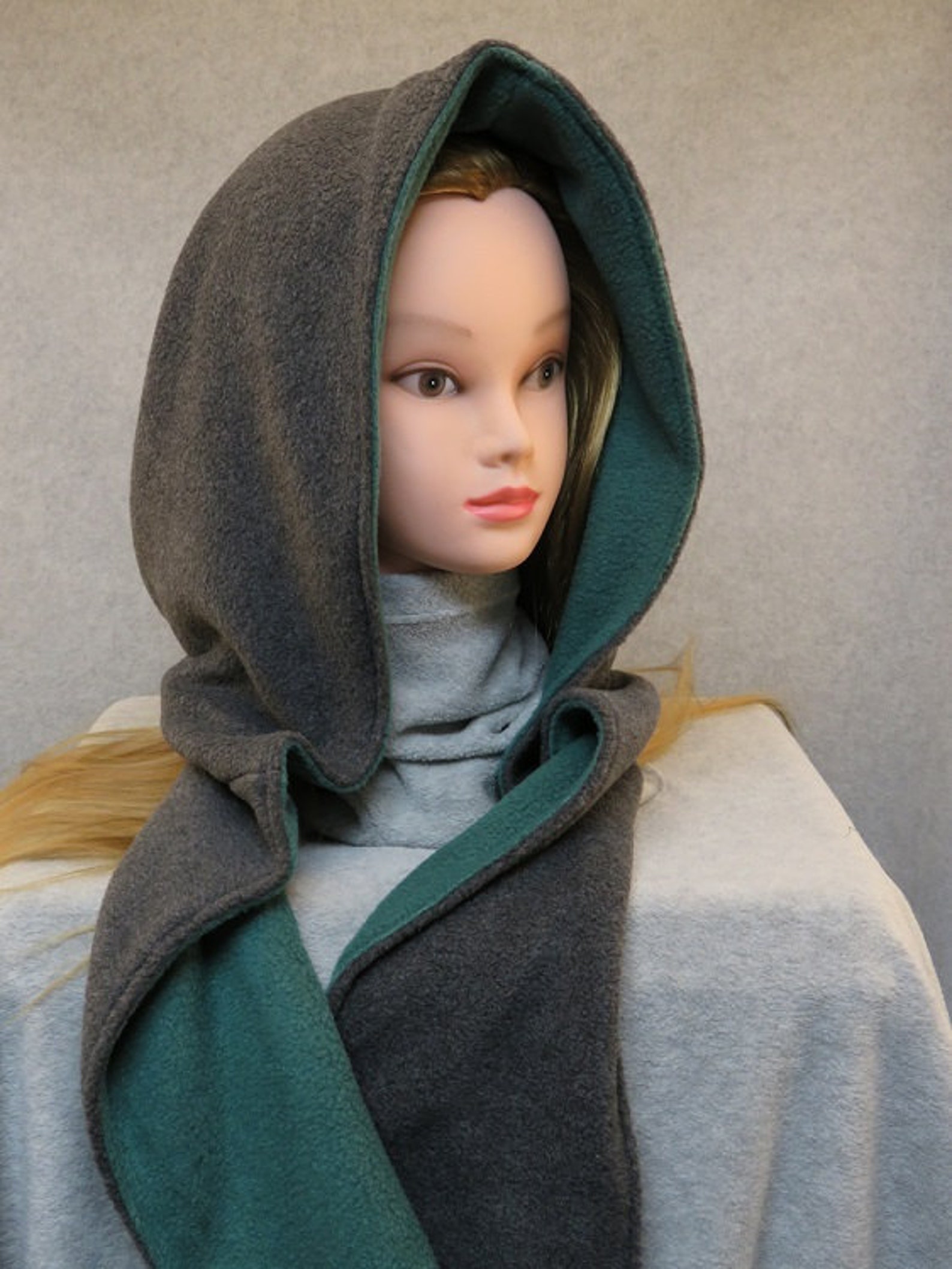 Fleece Hooded Scarf/ Fleece Scoodie/ Fleece Snood/ Hooded Scoodie