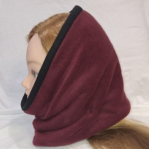 fleece cowl, reversible fleece cowl, neck warmer, double layer, winter cowl, winter scarf, fleece snood, reversible cowl, fleece snood,