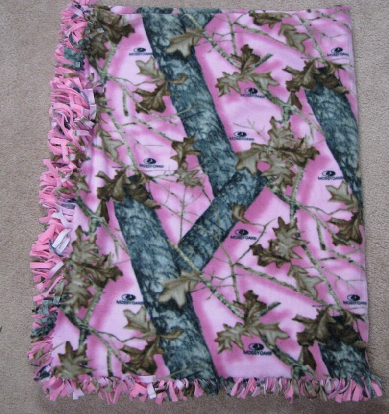 Pink Camo Fleece Blanket Throw Blanket Fleece Blanket Pink Etsy